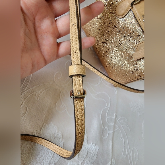 Coach 2Fer✨️Micro Bennet 2Way Satchel & Matching Wallet, EUC - Gold Glitter - Picture 8 of 17